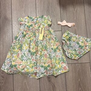 John Lewis Floral smocked dress 6-9mo